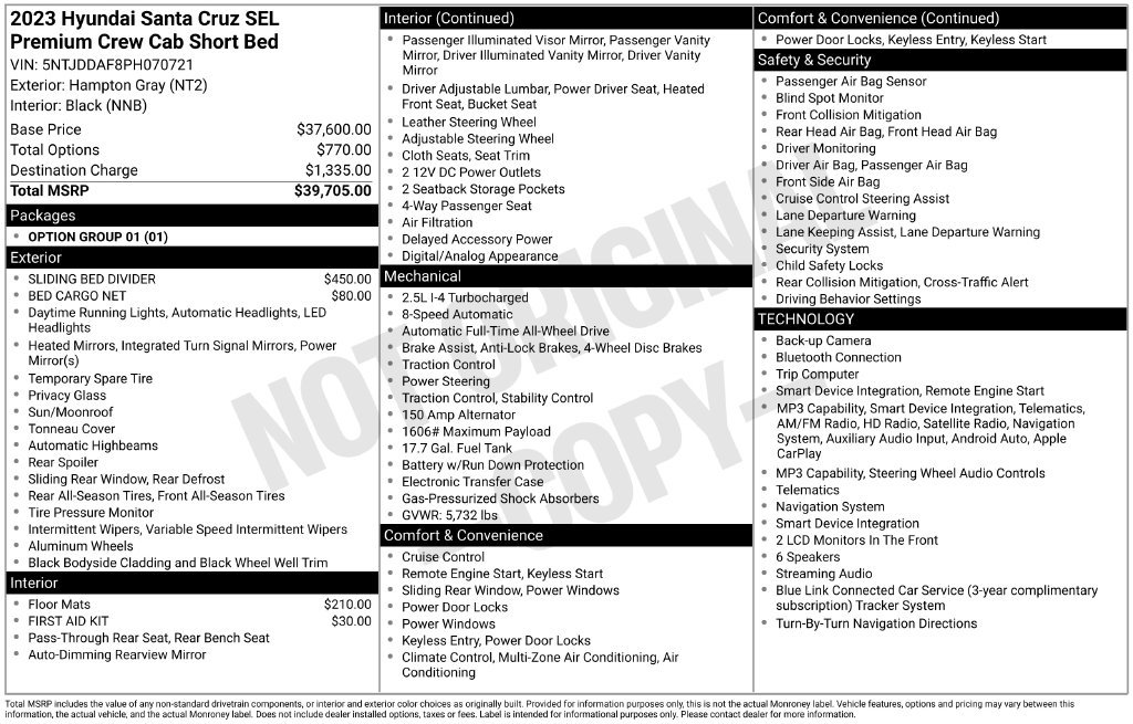 Used 2023 Hyundai Santa Cruz SEL Premium AWD/4WD image 47