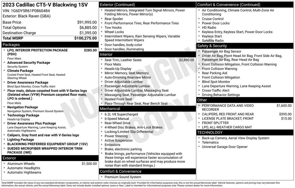 Used 2023 Cadillac CT5 V Blackwing RWD image 44