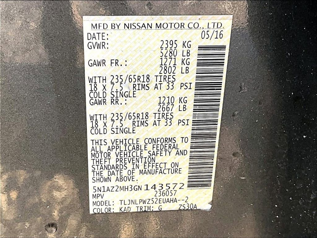 Used 2016 Nissan Murano S w/ Navigation Package image 30