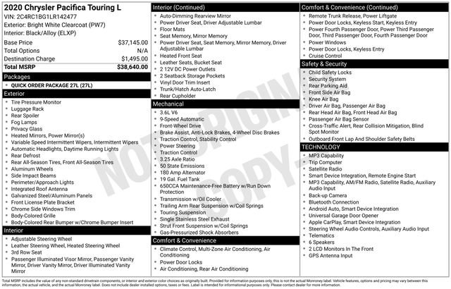 Used 2020 Chrysler Pacifica Touring-L FWD image 17