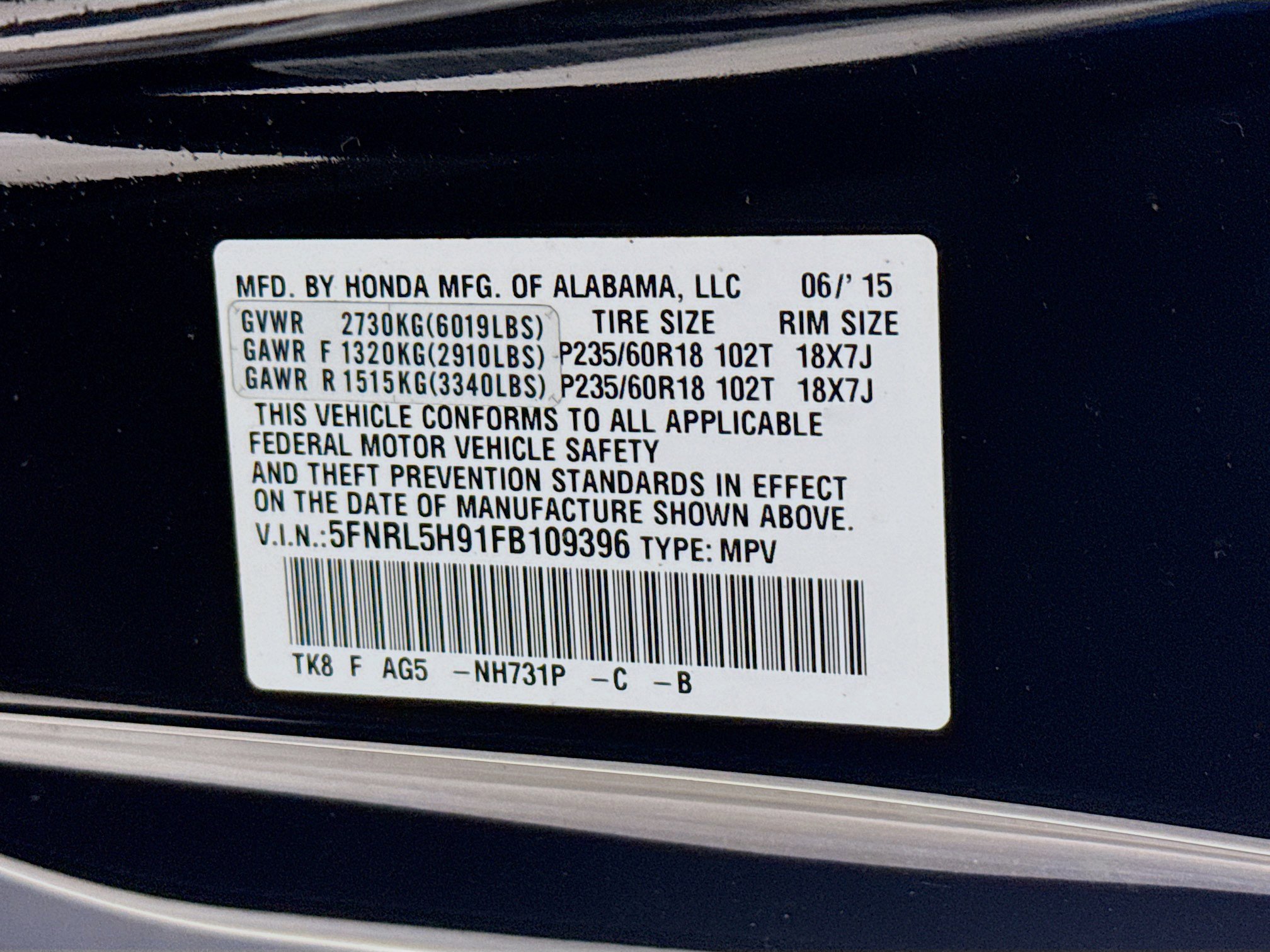 Used 2015 Honda Odyssey Touring image 42