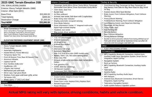 Used 2025 GMC Terrain Elevation AWD/4WD image 35
