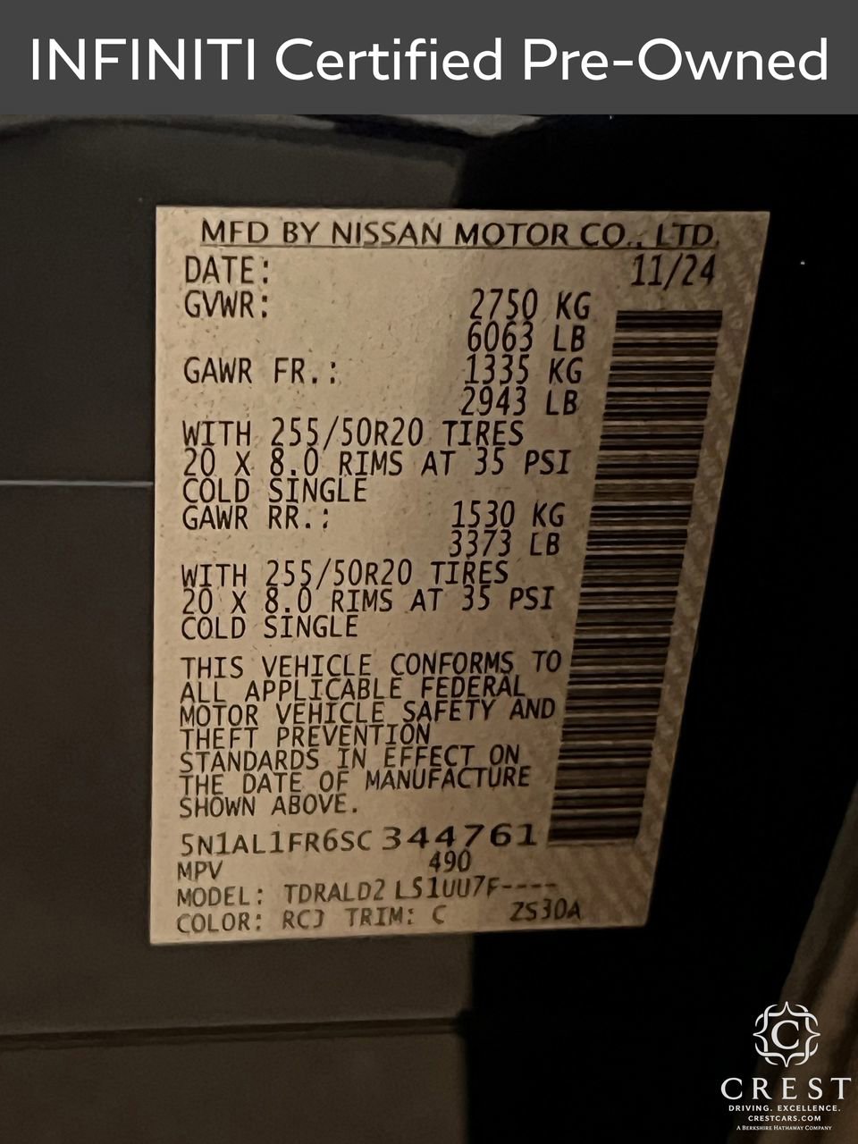 Certified 2025 INFINITI QX60 Luxe w/ Vision Package image 35