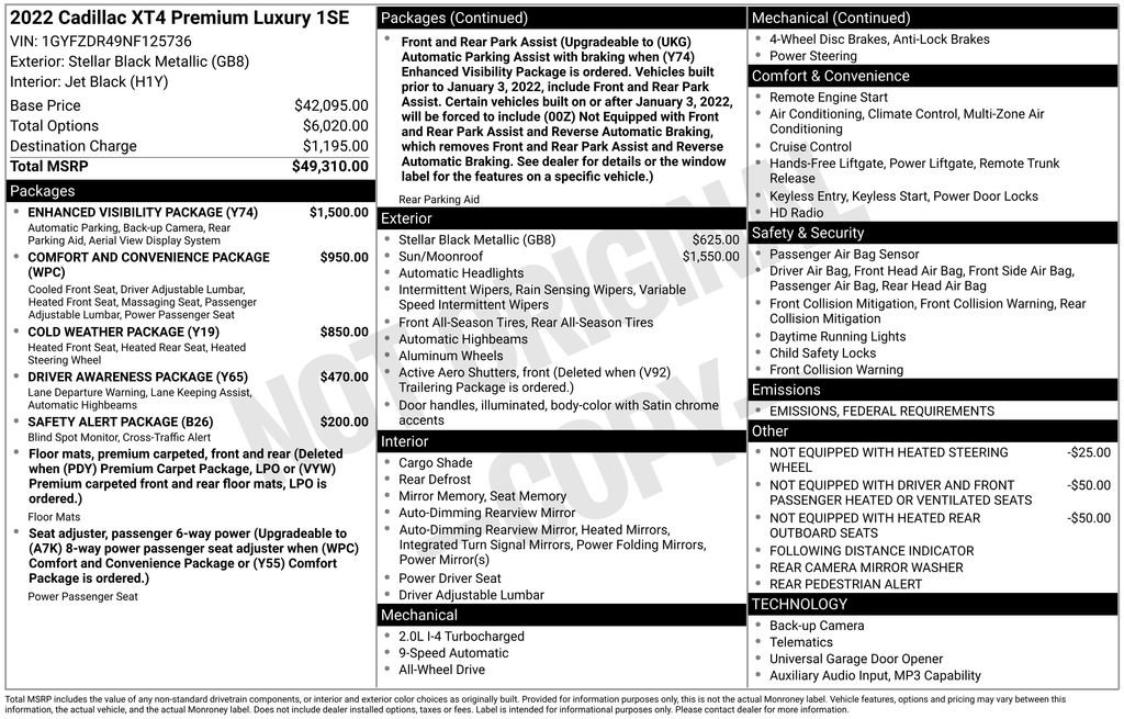 Certified 2022 Cadillac XT4 Premium Luxury w/ Enhanced Visibility Package image 13