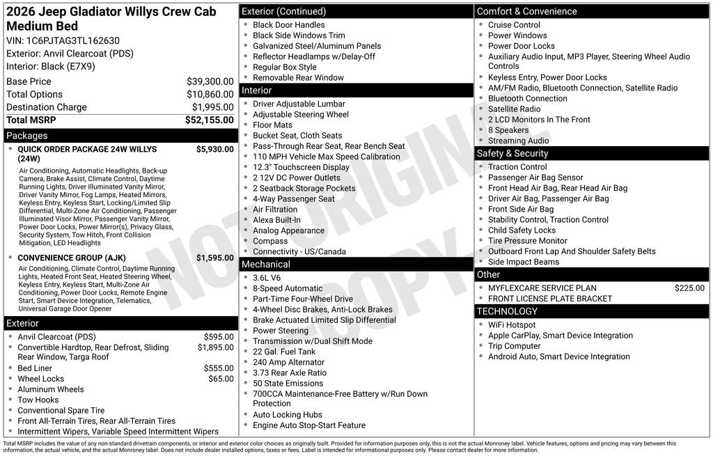 New 2026 Jeep Gladiator Willys AWD/4WD image 6