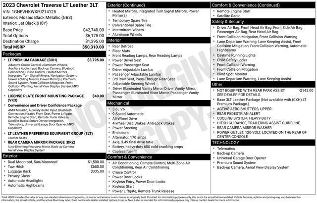 Certified 2023 Chevrolet Traverse LT w/ LT Premium Package image 34