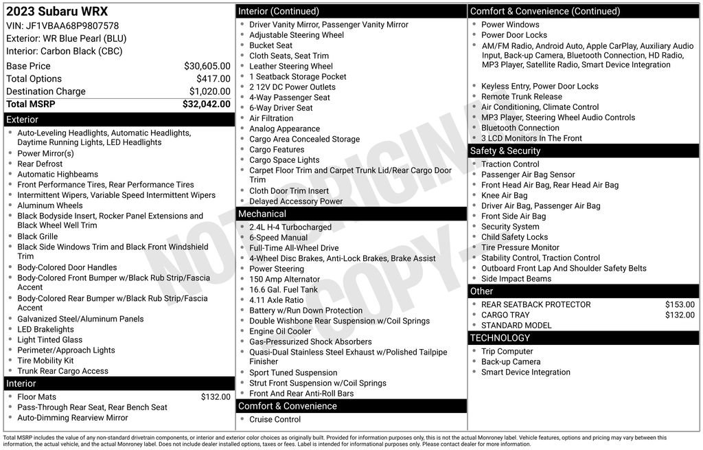 Used 2023 Subaru WRX image 35