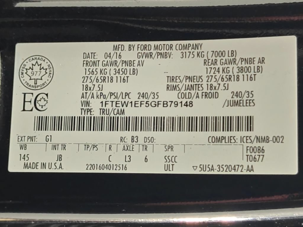 Used 2016 Ford F150 XLT w/ Equipment Group 302A Luxury AWD/4WD image 54