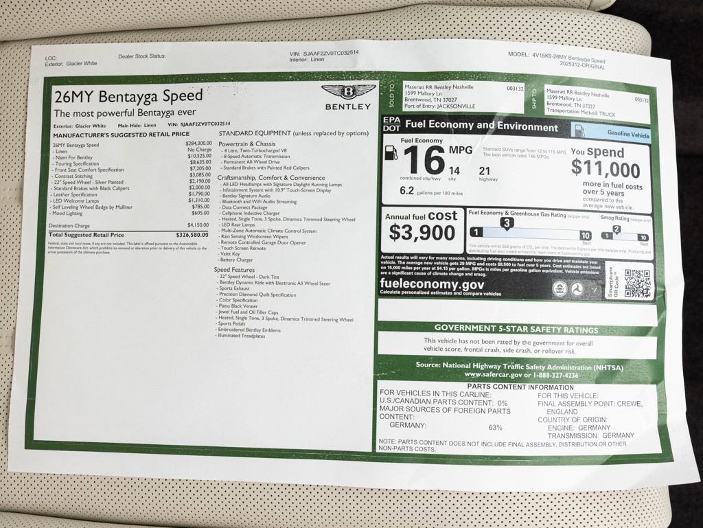 New 2026 Bentley Bentayga Speed AWD/4WD image 92