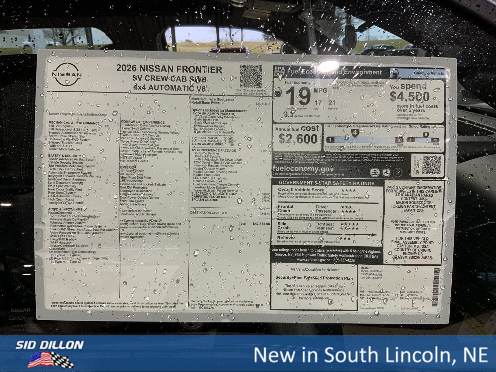 New 2026 Nissan Frontier SV w/ SV Convenience Package image 13