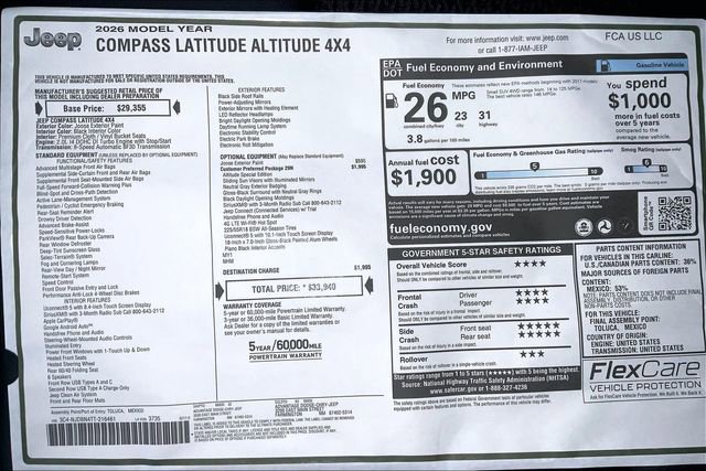 New 2026 Jeep Compass Latitude AWD/4WD image 22