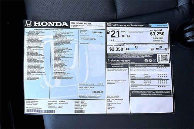New 2026 Honda Ridgeline RTL image 22
