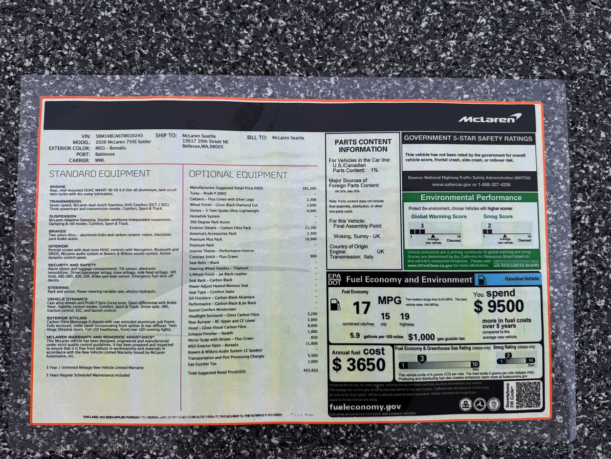 New 2026 McLaren 750S Spider RWD image 47
