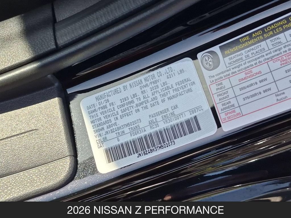 Certified 2026 Nissan Z Performance w/ Floor Mat Package RWD image 24