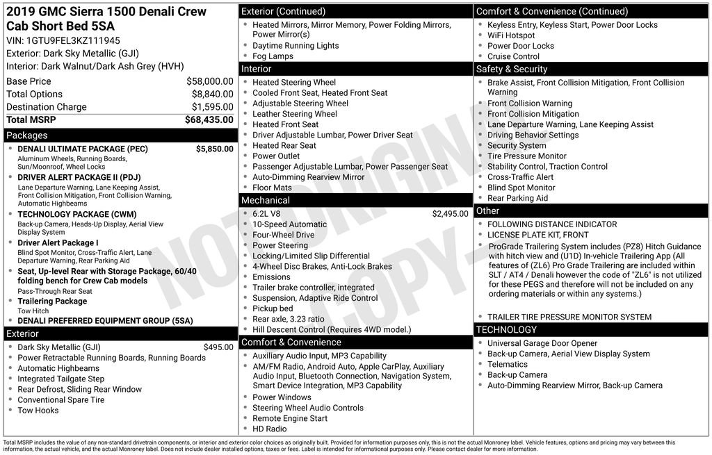 Used 2019 GMC Sierra 1500 Denali w/ Denali Ultimate Package AWD/4WD image 90