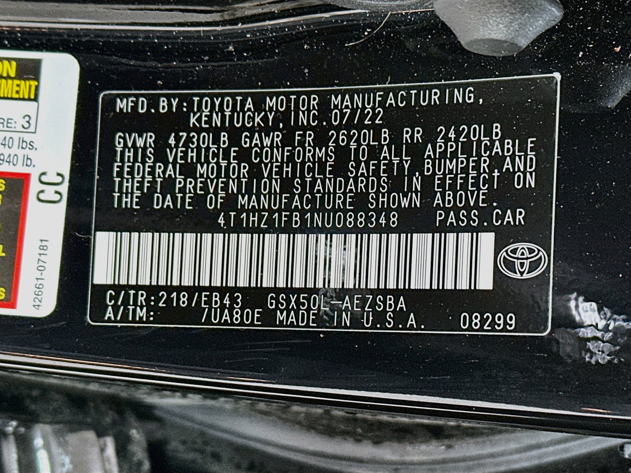 Certified 2022 Toyota Avalon Touring w/ Advanced Safety Package FWD image 33