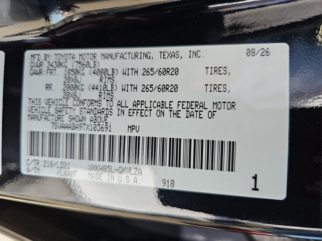 Certified 2026 Toyota Sequoia Limited w/ Tow Technology Package AWD/4WD image 25