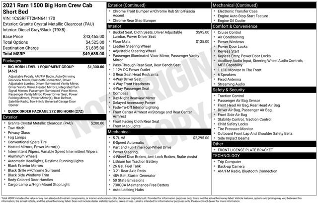 Used 2021 RAM 1500 Big Horn AWD/4WD image 36