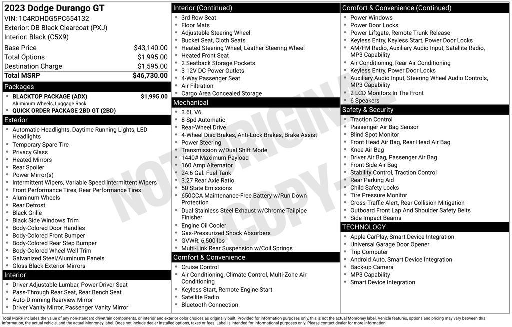 Used 2023 Dodge Durango GT w/ Blacktop Package image 36