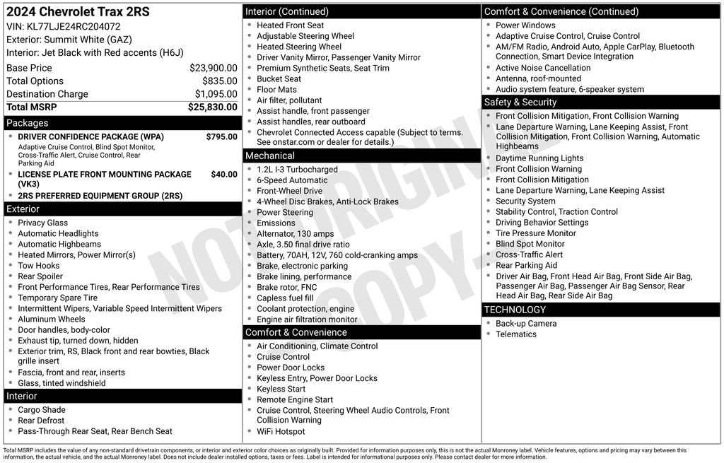 Used 2024 Chevrolet Trax RS w/ Driver Confidence Package FWD image 6