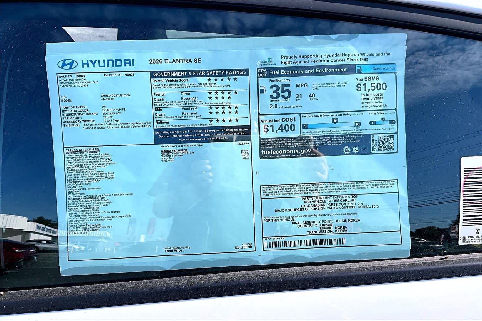 New 2026 Hyundai Elantra SE FWD image 19