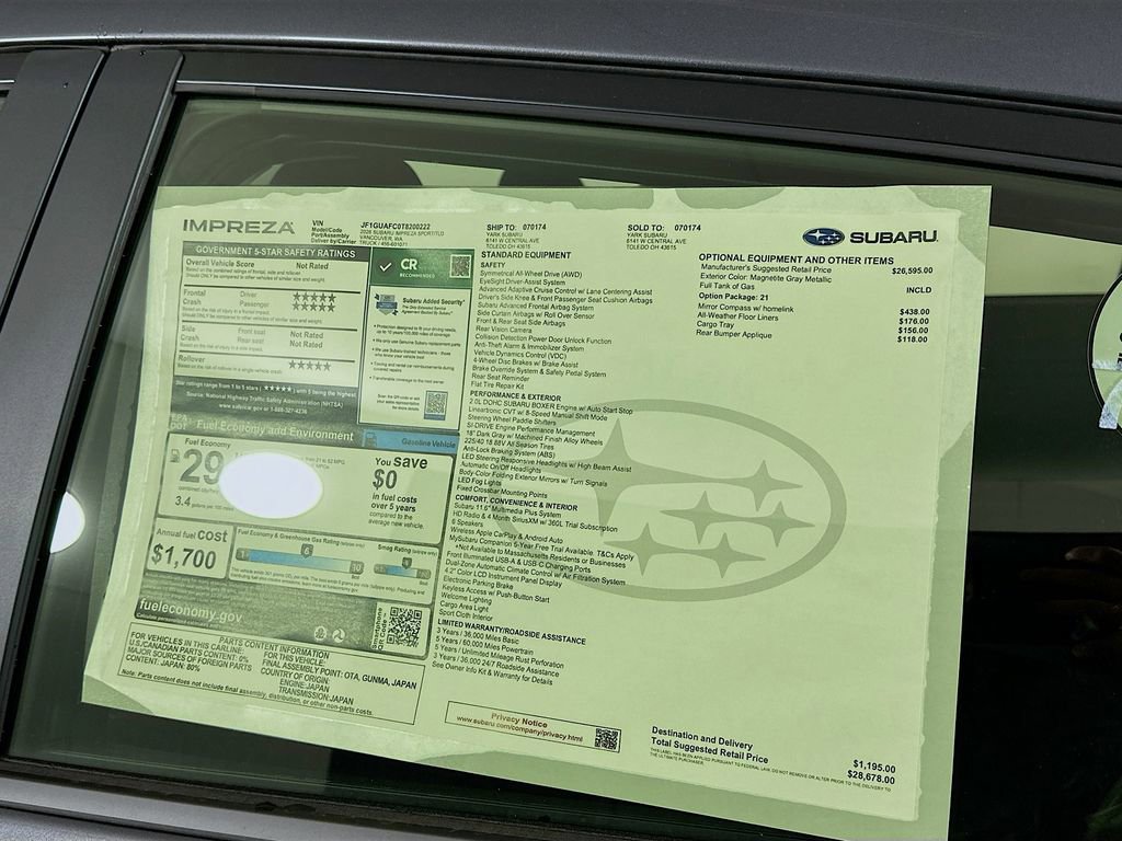 New 2026 Subaru Impreza 2.0i Sport image 12