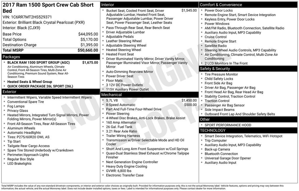 Used 2017 RAM 1500 Sport w/ Black Ram 1500 Sport Group image 38