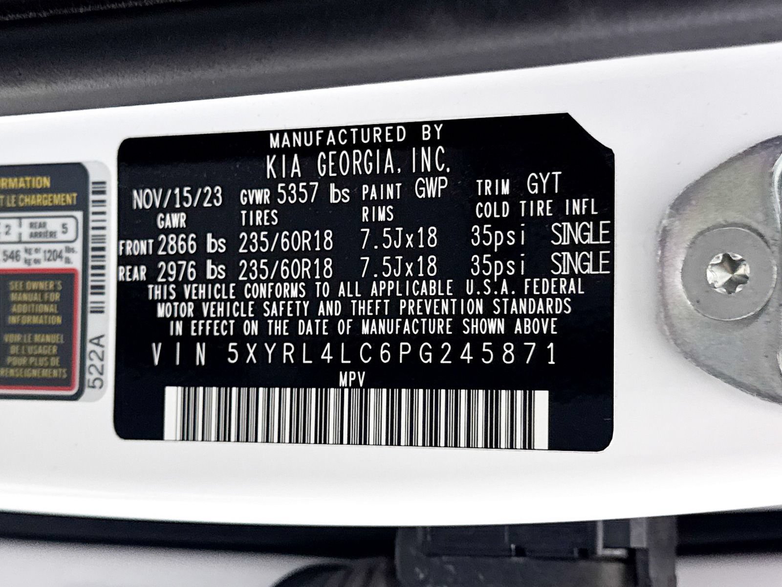 Used 2023 Kia Sorento S w/ Panoramic Sunroof Package FWD image 42