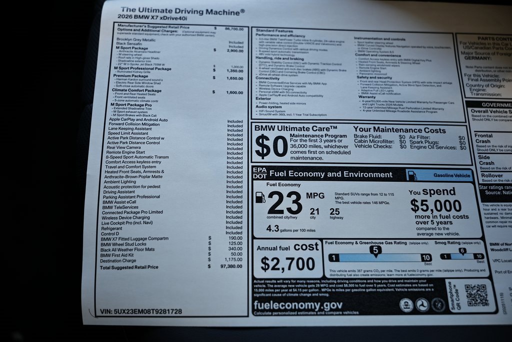 New 2026 BMW X7 xDrive40i w/ M Sport Package image 42