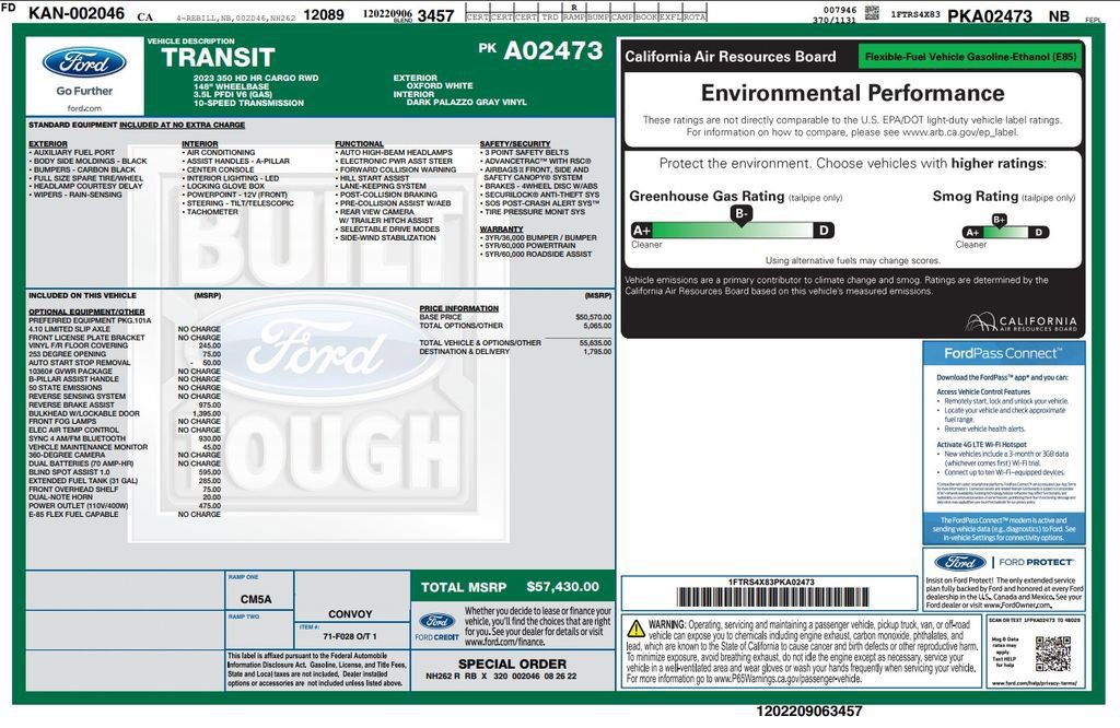 Used 2023 Ford Transit 350 148 High Roof Extended DRW RWD image 2