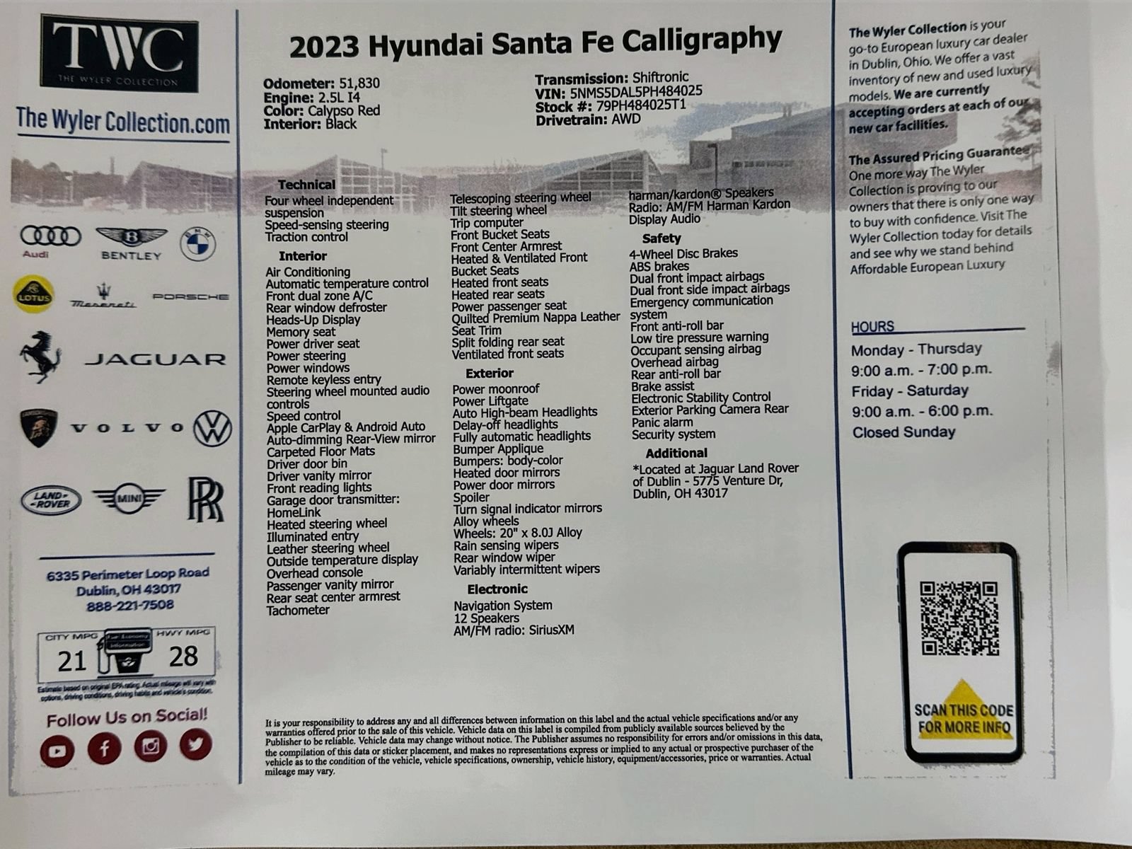 Used 2023 Hyundai Santa Fe Calligraphy AWD/4WD image 46