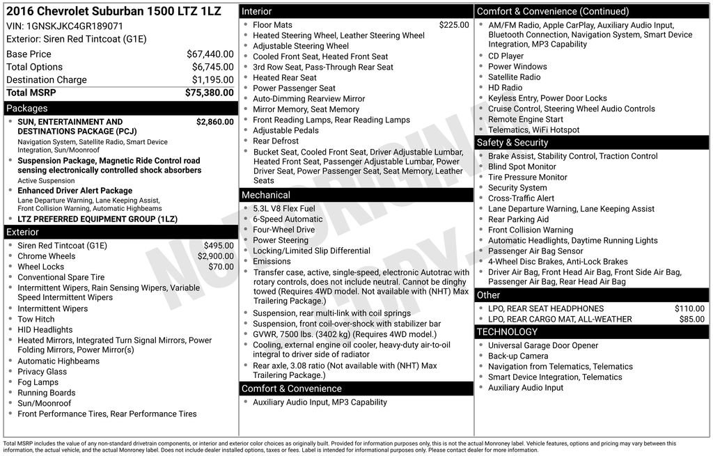 Used 2016 Chevrolet Suburban LTZ image 35