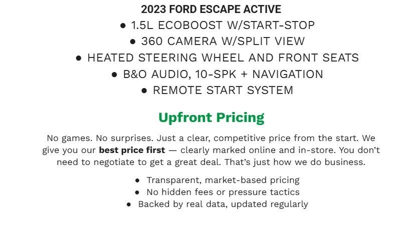 Certified 2023 Ford Escape Active w/ Tech Pack #2 image 2