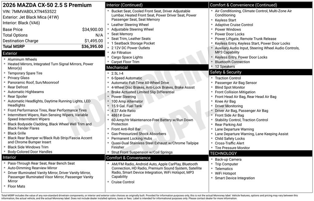 Certified 2026 MAZDA CX-50 AWD 2.5 S w/ Premium Package image 35