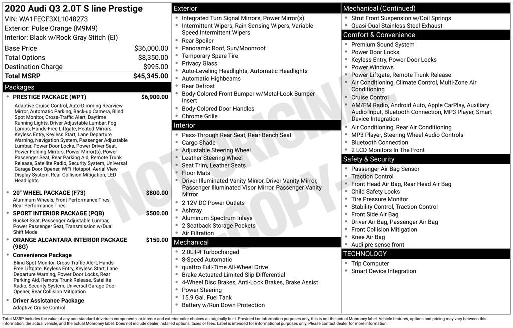 Used 2020 Audi Q3 2.0T Prestige w/ Prestige Package image 33