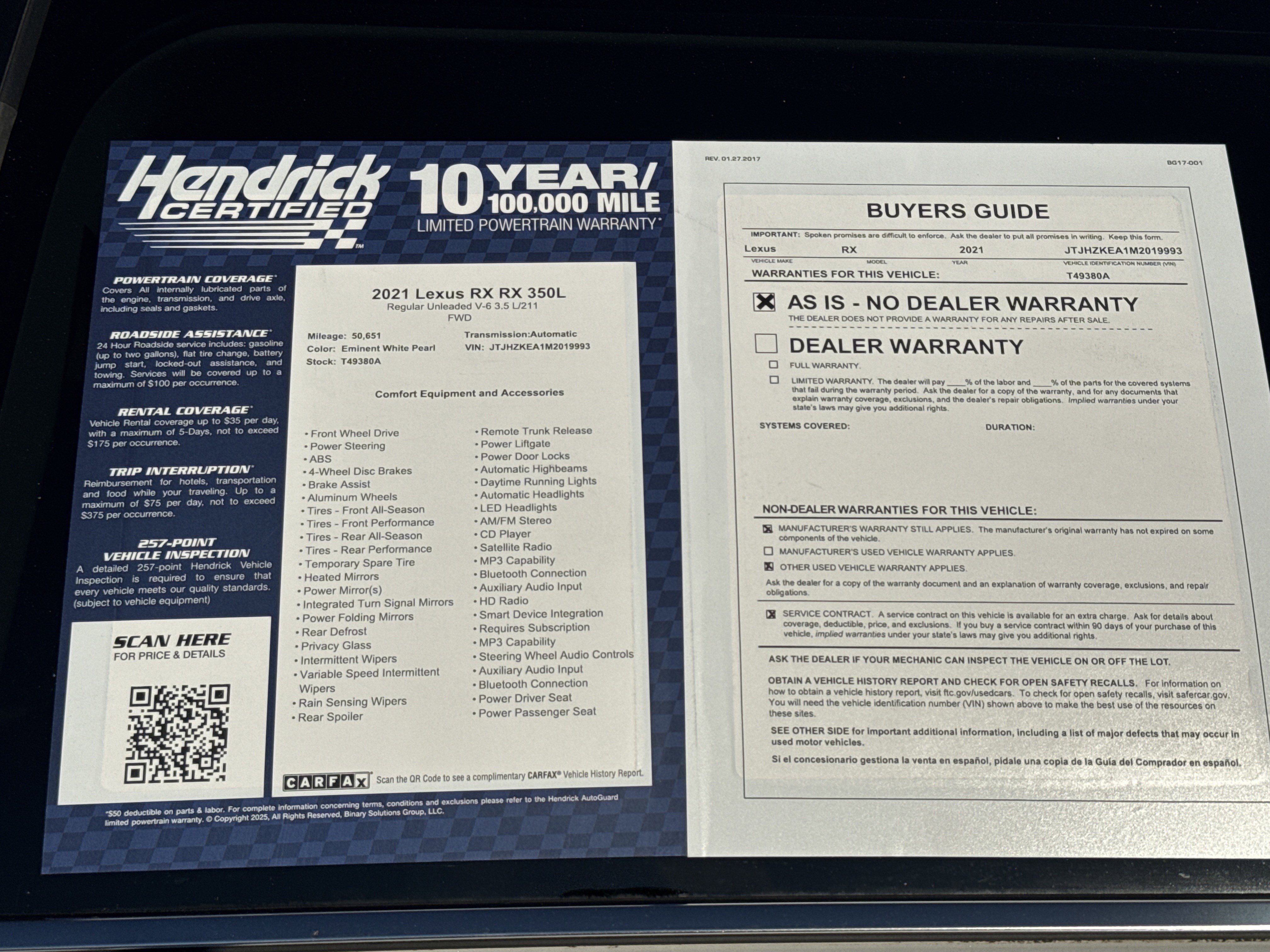 Used 2021 Lexus RX 350L FWD w/ Premium Package image 39