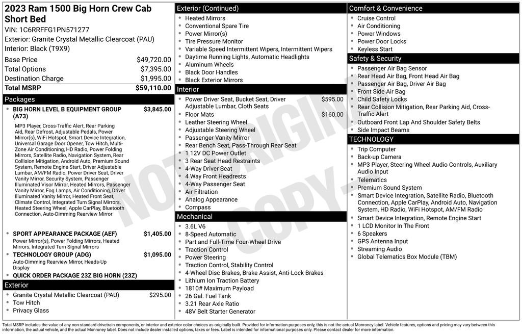 Used 2023 RAM 1500 Big Horn AWD/4WD image 9