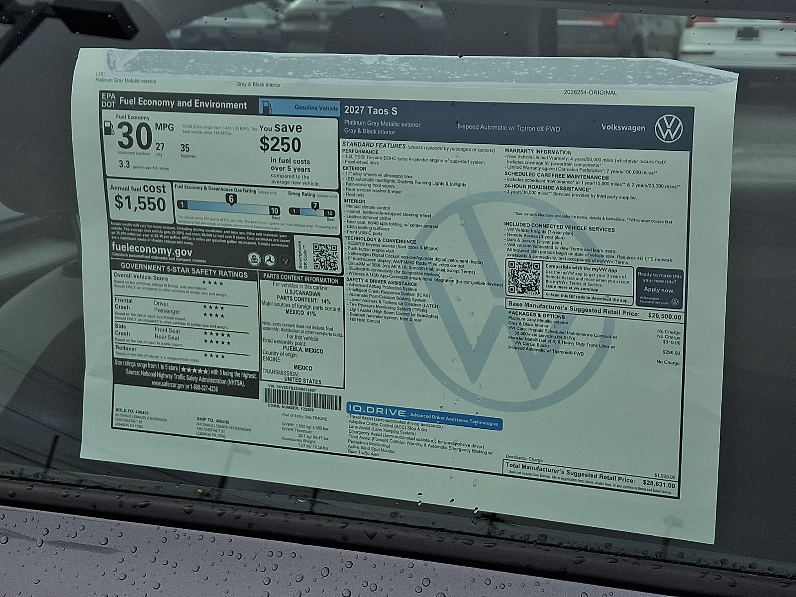 New 2027 Volkswagen Taos S FWD image 4