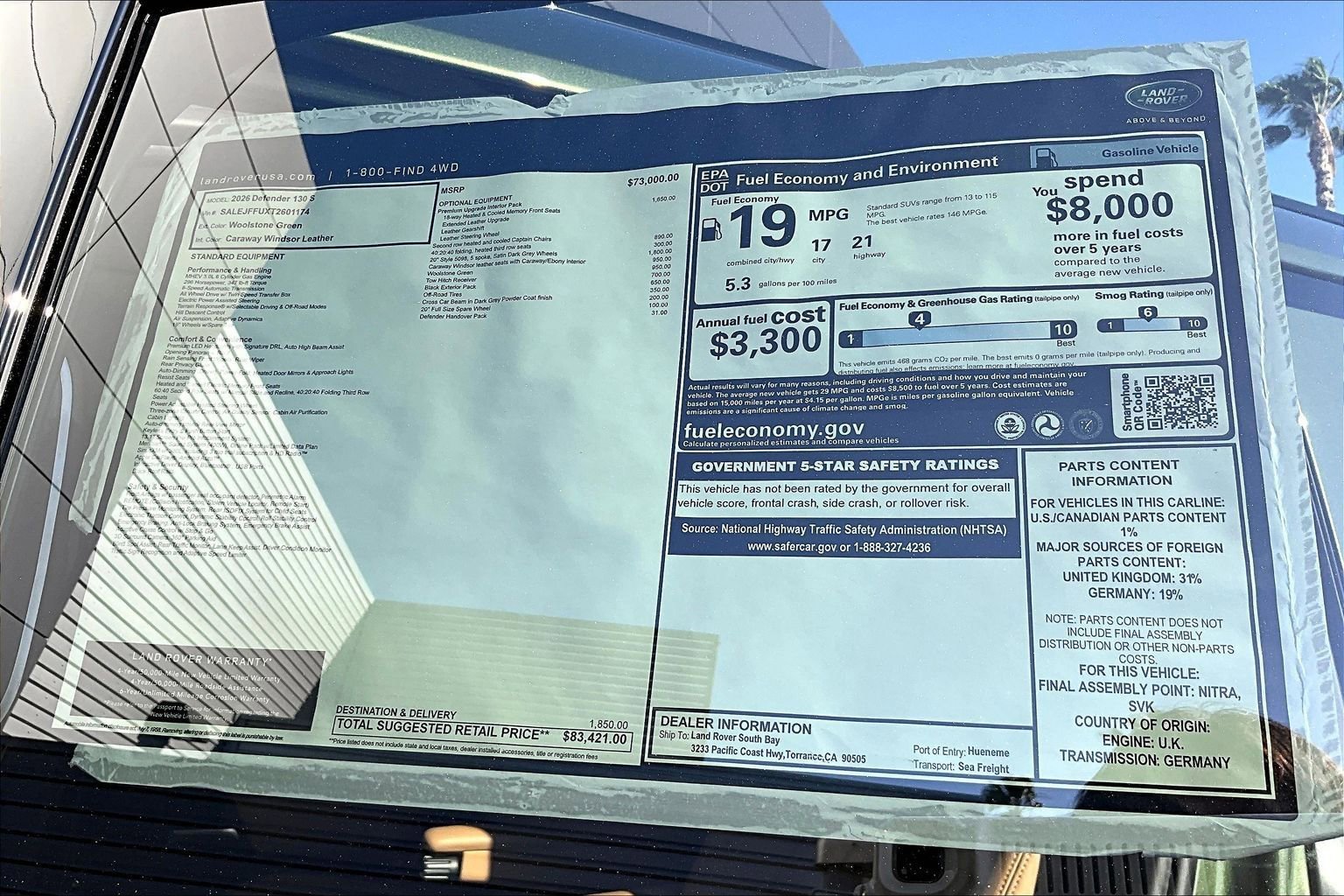 New 2026 Land Rover Defender 130 S image 15