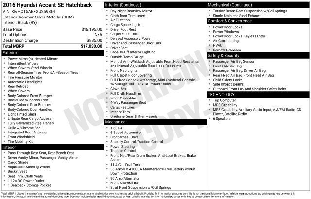 Used 2016 Hyundai Accent SE FWD image 4