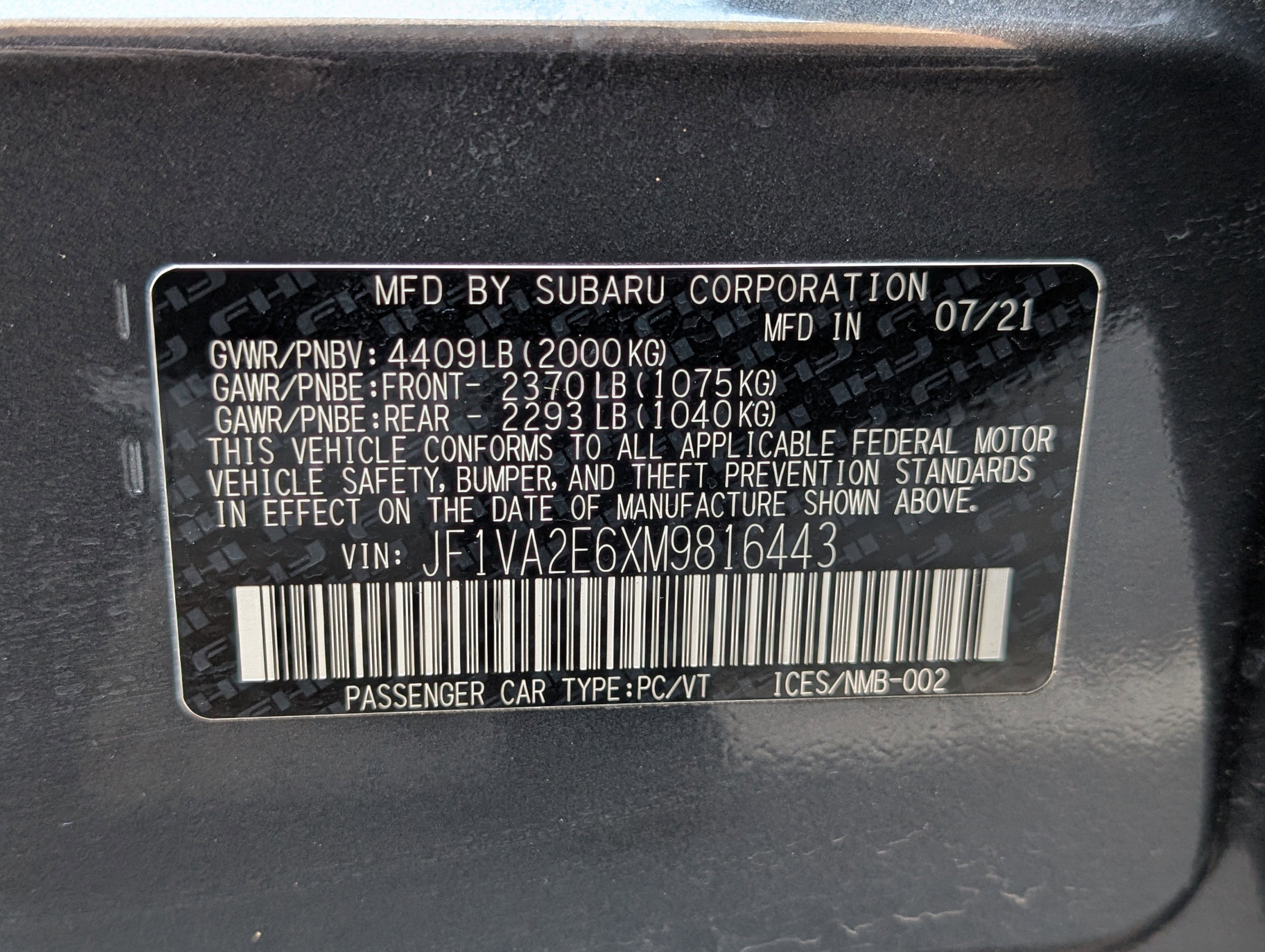 Used 2021 Subaru WRX STI w/ Popular Package #3 (IZT) image 34