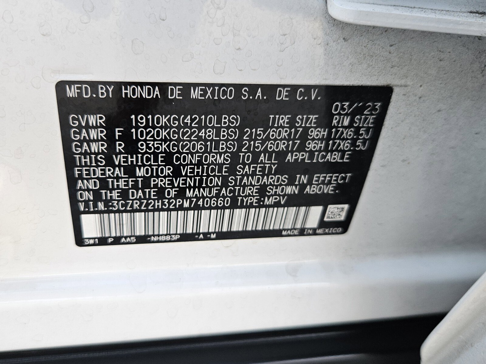 Certified 2023 Honda HR-V LX image 26