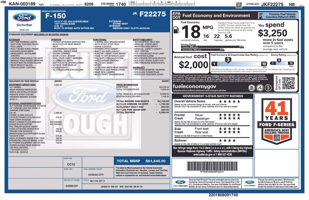 Used 2018 Ford F150 XLT w/ Equipment Group 302A Luxury image 4