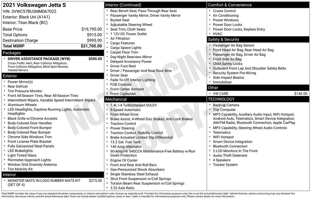 Used 2021 Volkswagen Jetta S w/ Driver Assistance Package FWD image 20