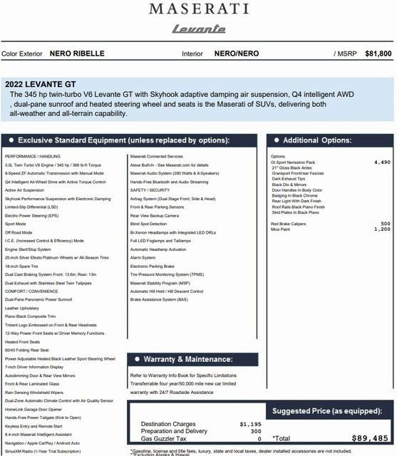 Certified 2022 Maserati Levante GT image 2