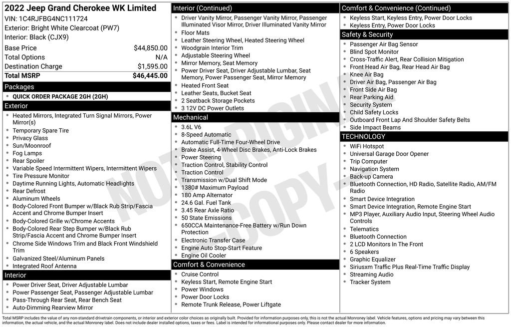 Used 2022 Jeep Grand Cherokee Limited AWD/4WD image 6