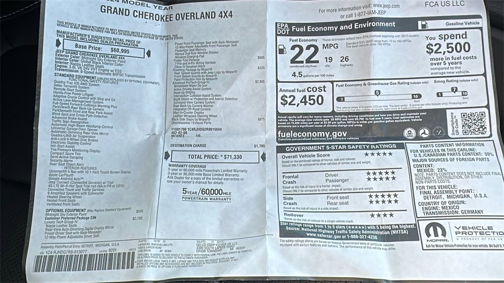 Used 2024 Jeep Grand Cherokee Overland w/ Adv Protech Group III image 34