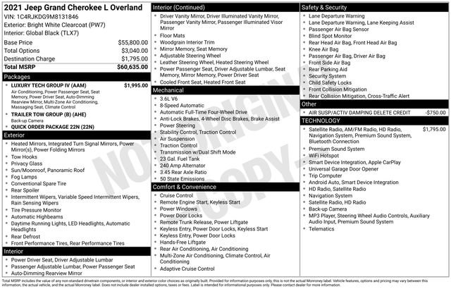 Certified 2021 Jeep Grand Cherokee L Overland w/ Luxury Tech Group IV AWD/4WD image 35