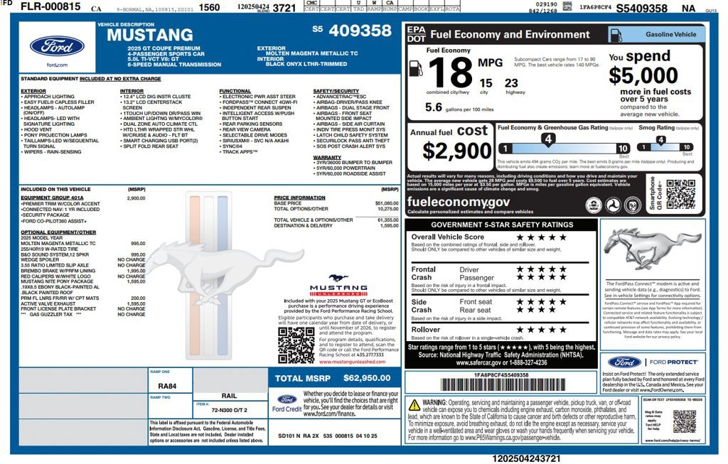 Used 2025 Ford Mustang GT Premium RWD image 3