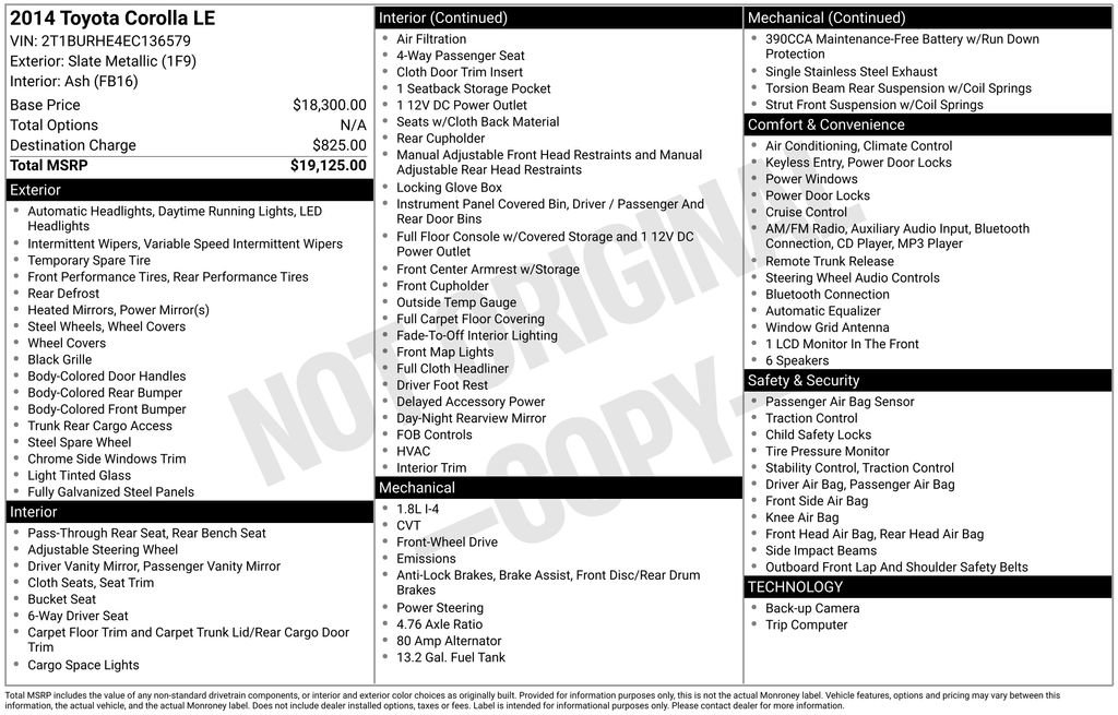 Used 2014 Toyota Corolla LE image 3